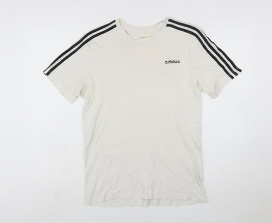 Adidas Boys White 15-16 Years T-Shirt Short Sleeve Crew Neck Sports Top