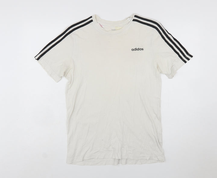 Adidas Boys White 15-16 Years T-Shirt Short Sleeve Crew Neck Sports Top