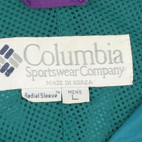 Columbia Mens Multicoloured L Nylon Anorak Jacket Hooded Retro 90s Outdoor