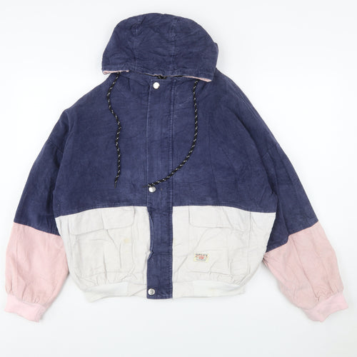 Zaful Women’s Multicoloured Corduroy Hooded Windbreaker Jacket Size 16