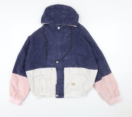 Zaful Women’s Multicoloured Corduroy Hooded Windbreaker Jacket Size 16