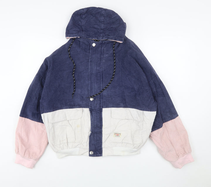 Zaful Women’s Multicoloured Corduroy Hooded Windbreaker Jacket Size 16