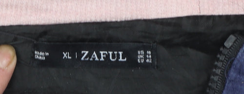 Zaful Women’s Multicoloured Corduroy Hooded Windbreaker Jacket Size 16
