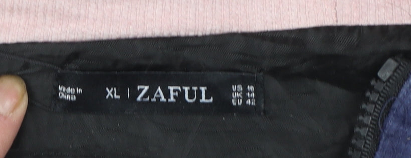 Zaful Women’s Multicoloured Corduroy Hooded Windbreaker Jacket Size 16