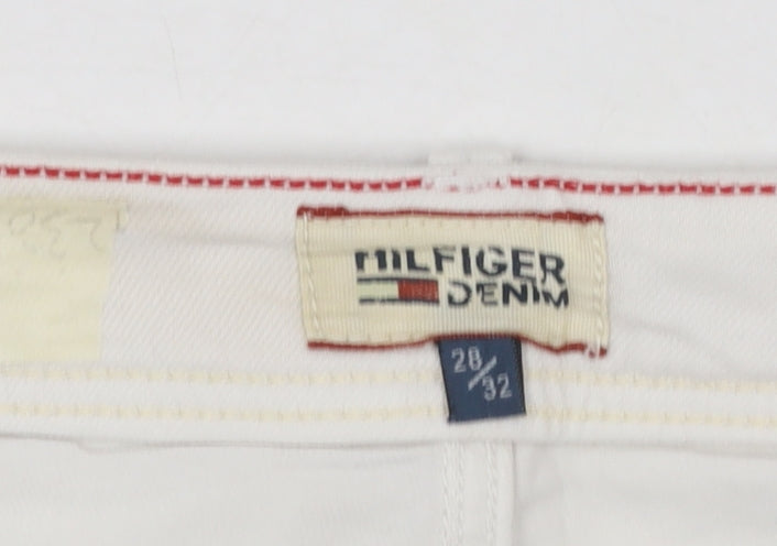 Tommy Hilfiger Men’s White Slim Fit Straight Jeans 28x32