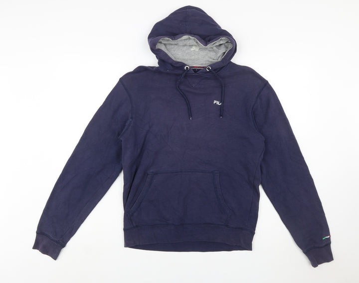 FILA Men’s Blue Pullover Hoodie Size S Long Sleeve Sportswear