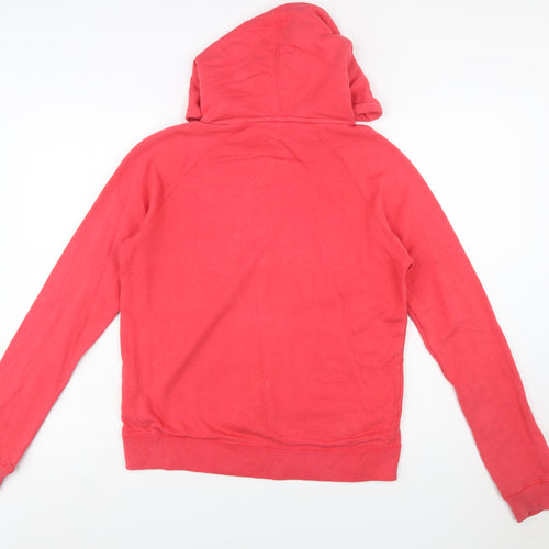 Nike Womens Pink Pullover Hoodie Size M Cotton Blend Logo Style