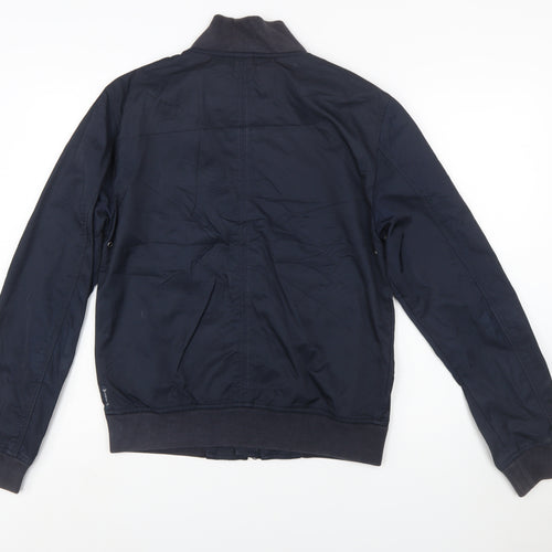 Armani Jeans Men's Blue Bomber Jacket Size M Stand-Up Collar