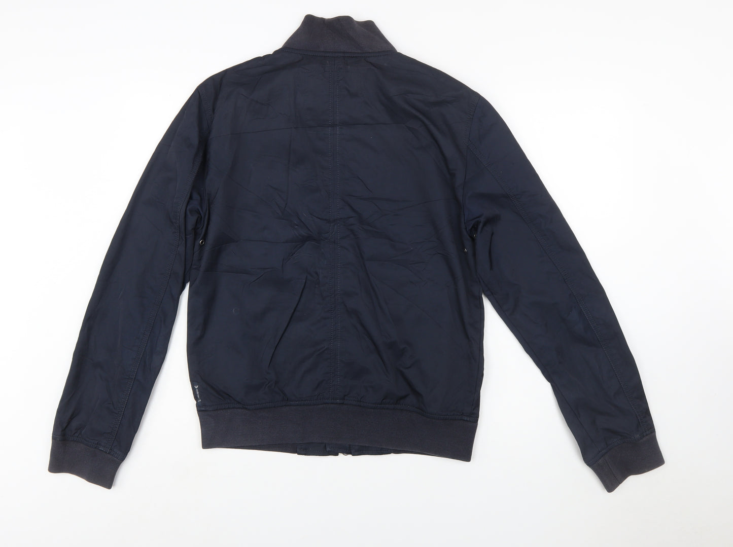 Armani Jeans Men's Blue Bomber Jacket Size M Stand-Up Collar