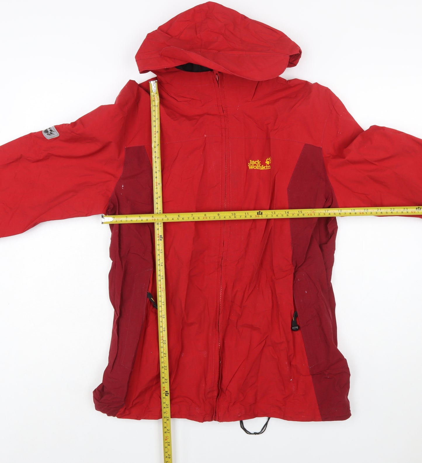 Jack Wolfskin Boys Red Hooded Waterproof Parka Jacket Size 176