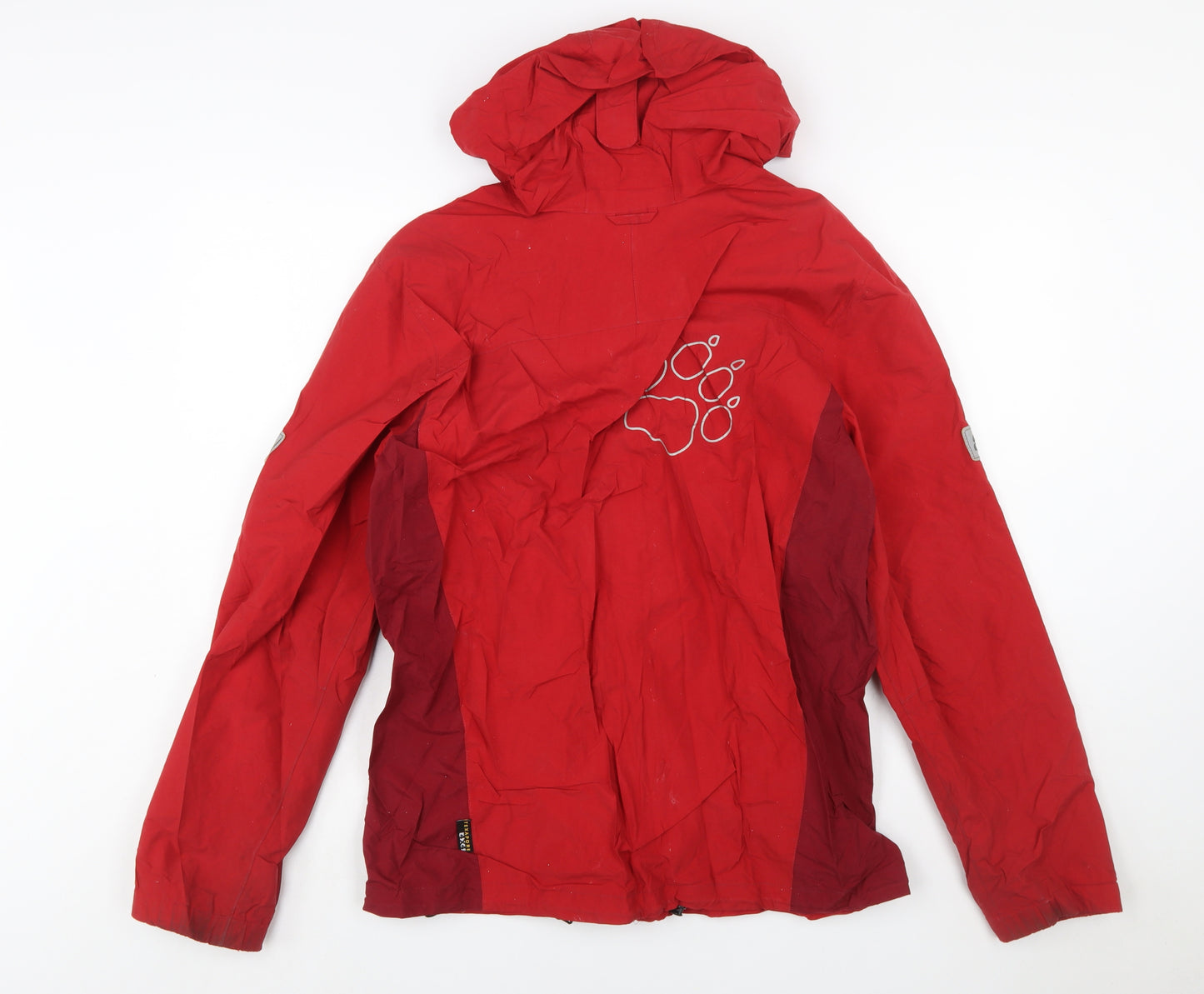 Jack Wolfskin Boys Red Hooded Waterproof Parka Jacket Size 176