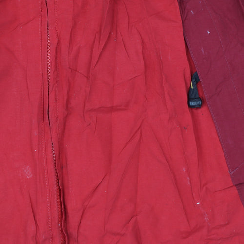Jack Wolfskin Boys Red Hooded Waterproof Parka Jacket Size 176