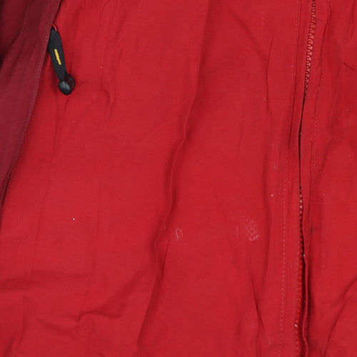 Jack Wolfskin Boys Red Hooded Waterproof Parka Jacket Size 176