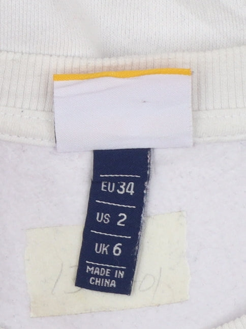 Ellesse Womens White Logo Crew Neck Sweatshirt UK 6