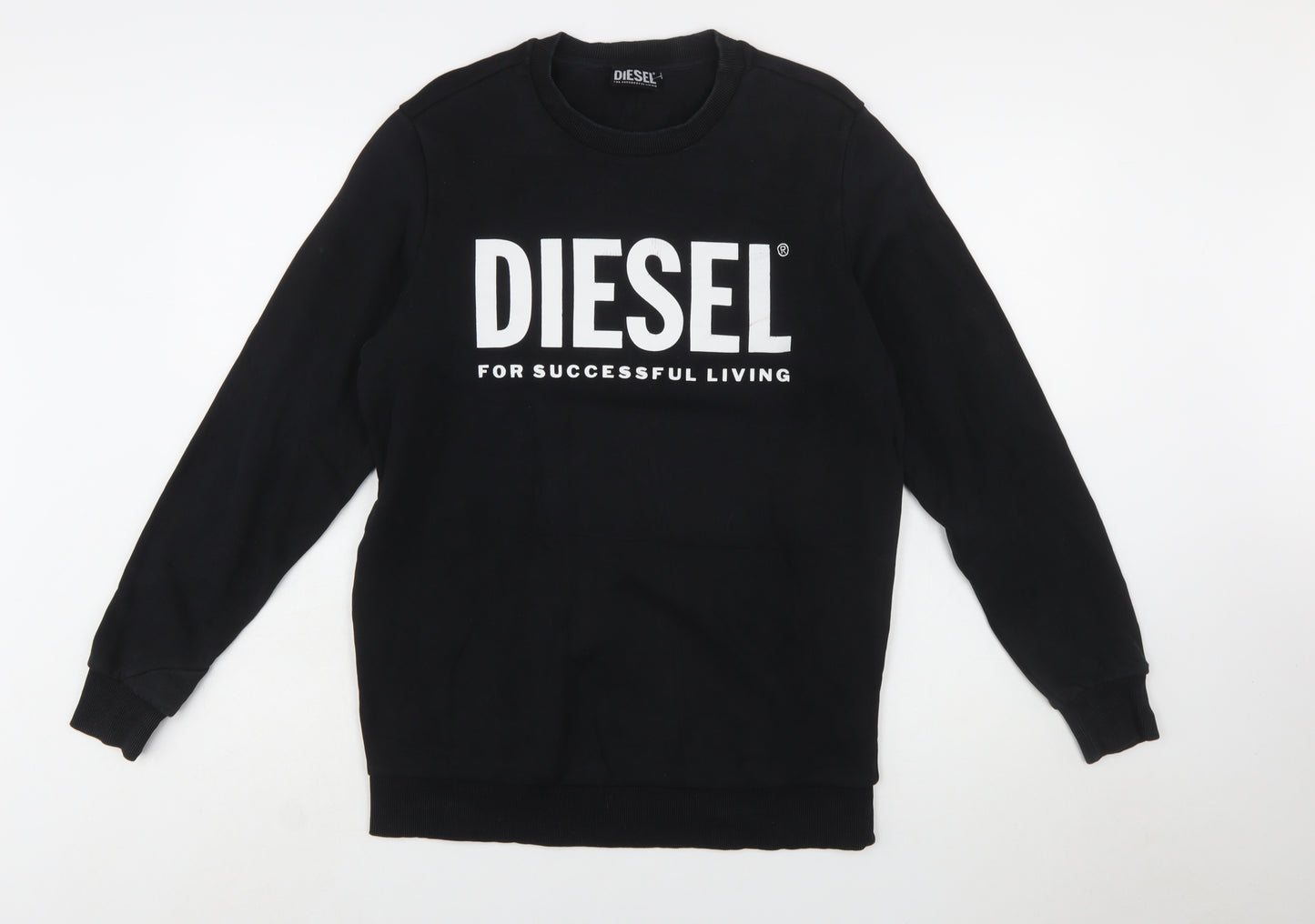 Diesel Mens Black Logo Crew Neck Sweatshirt Size S