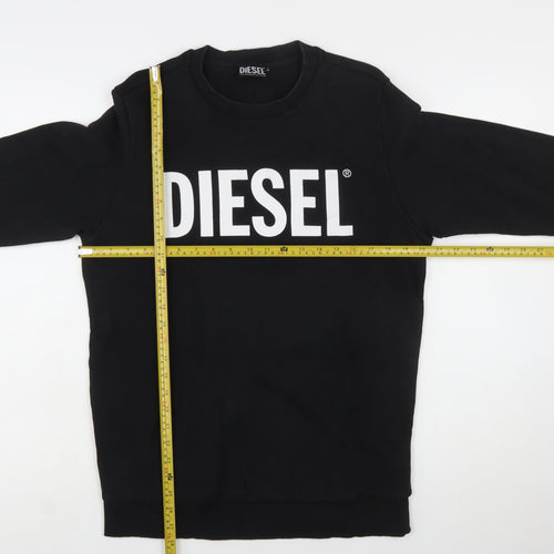Diesel Mens Black Logo Crew Neck Sweatshirt Size S