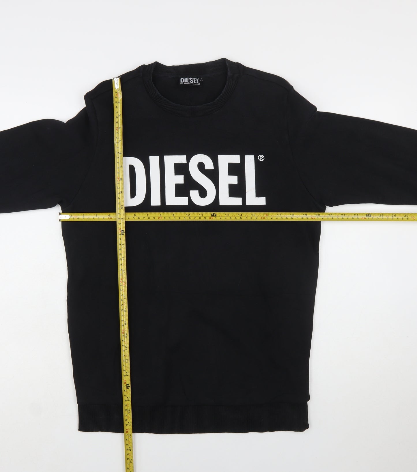 Diesel Mens Black Logo Crew Neck Sweatshirt Size S