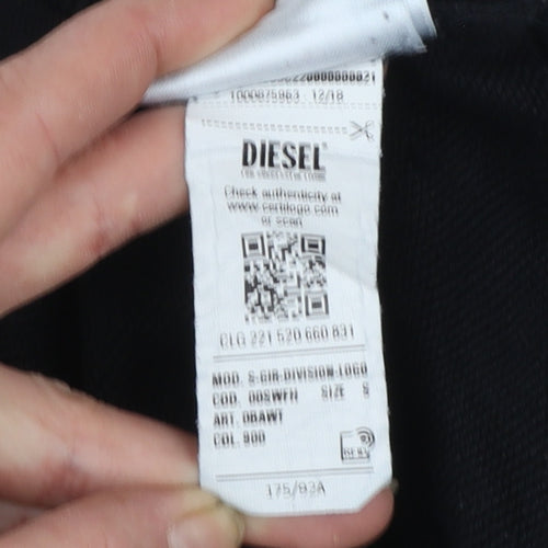 Diesel Mens Black Logo Crew Neck Sweatshirt Size S