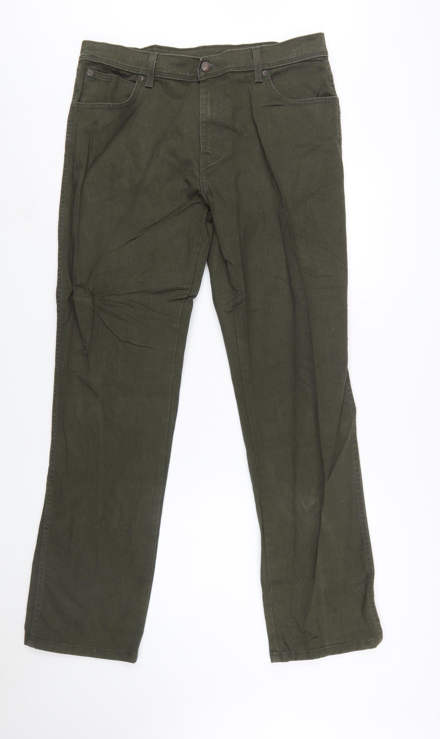 Wrangler Men's Green Straight Regular Fit Jeans W36 L34