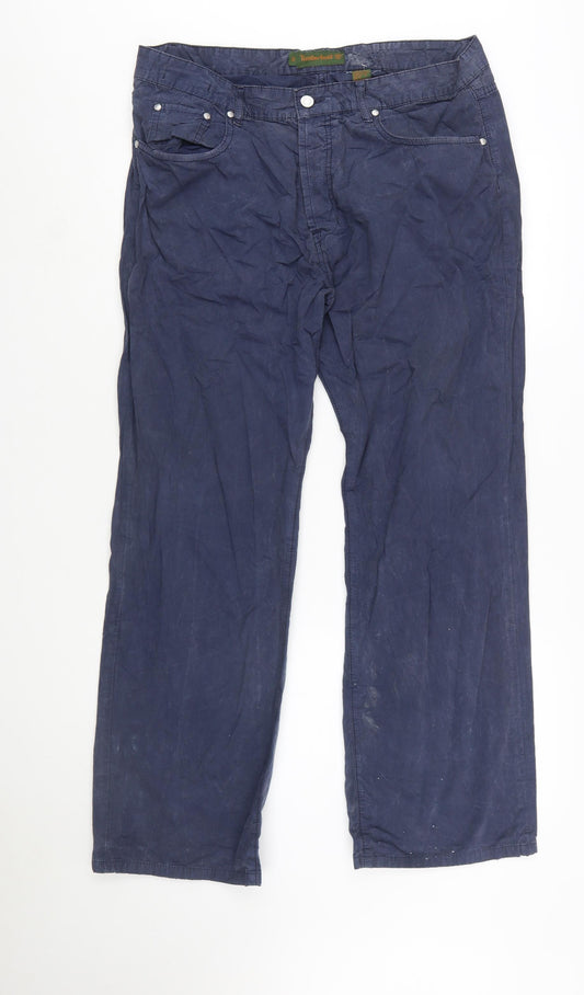 Timberland Men's Blue Chino Trousers Size 36 Regular Fit Cotton