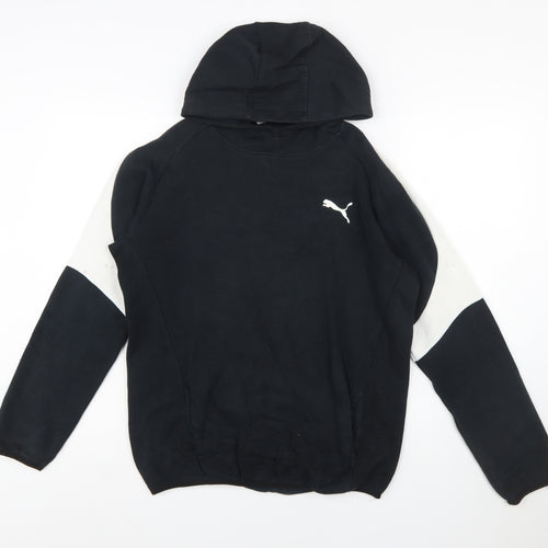 Puma Boys Black & White Pullover Hoodie 15-16 Years Size XXL Cotton Blend