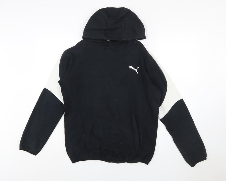 Puma Boys Black & White Pullover Hoodie 15-16 Years Size XXL Cotton Blend