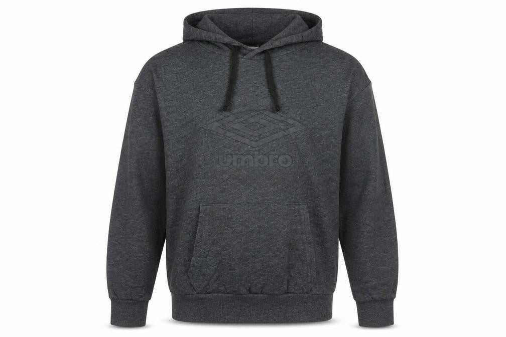 Front view of Umbro Men's Grey Pullover Hoodie Small Sports Casual