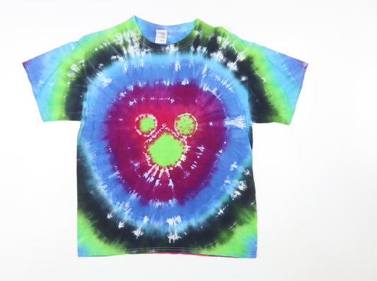 Fruit of the Loom Women's Multicoloured Tie-Dye Cotton T-Shirt L