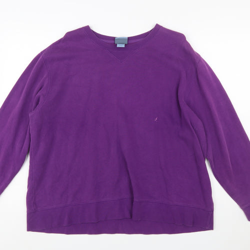 Classic Elements Women Purple Cotton Blend Pullover Sweatshirt XL