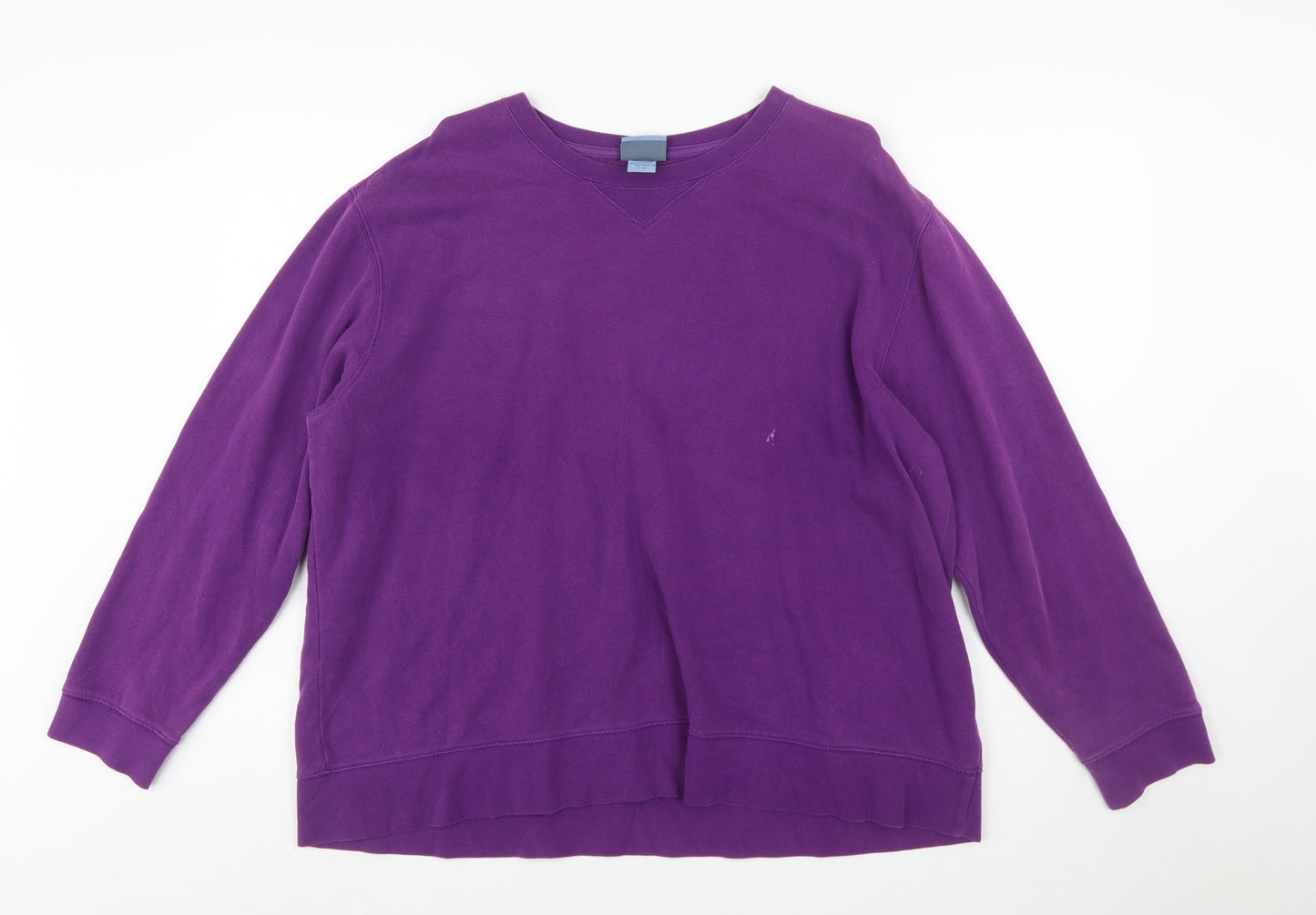 Classic Elements Women Purple Cotton Blend Pullover Sweatshirt XL