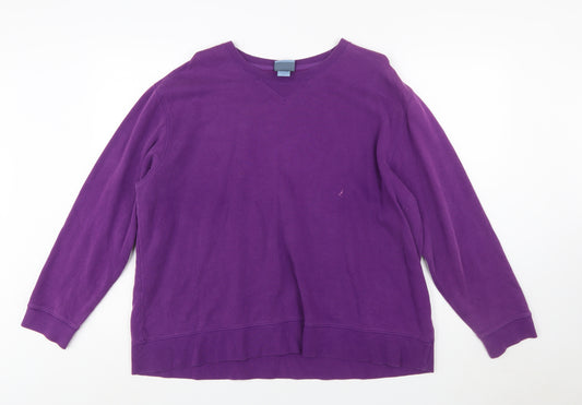 Classic Elements Women Purple Cotton Blend Pullover Sweatshirt XL