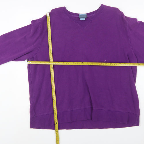 Classic Elements Women Purple Cotton Blend Pullover Sweatshirt XL