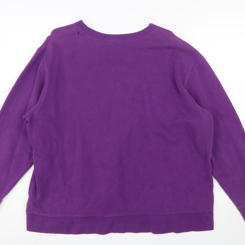 Classic Elements Women Purple Cotton Blend Pullover Sweatshirt XL