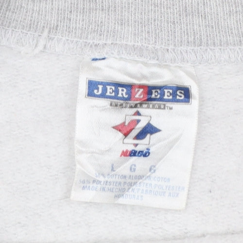 Jerzees Women’s Grey Crew Neck Pullover Sweatshirt Size L