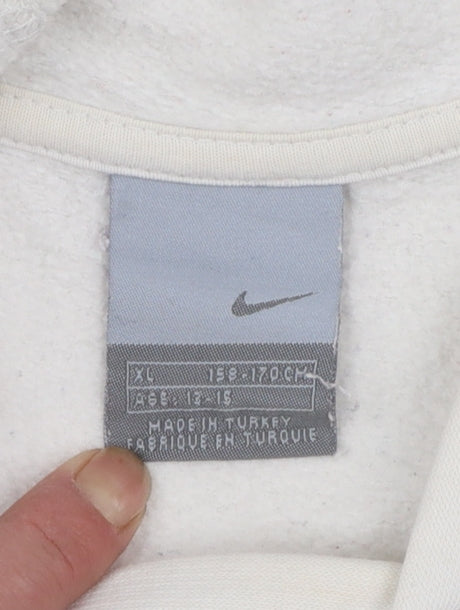 Nike Boys Ivory Pullover Hoodie XL Cotton Blend Casual Sportswear