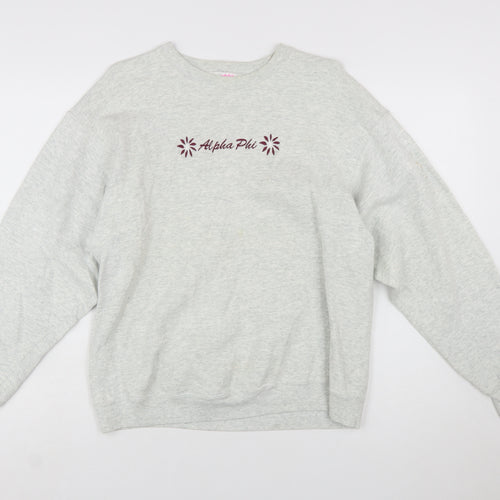 Fruit of the Loom Women's Grey Alpha Phi Pullover Sweatshirt Size L