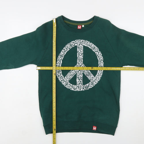 Mlabbas Womens Green Peace Graphic Pullover Sweatshirt XS