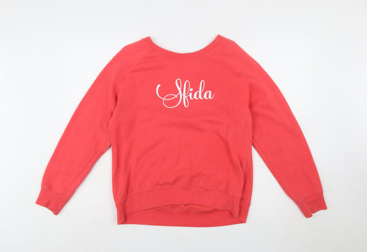 Sfida Women Red Crew Neck Pullover Sweatshirt Size 14