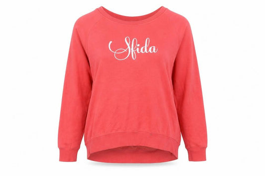 Front view of Sfida Women Red Crew Neck Pullover Sweatshirt, size 14