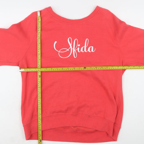 Sfida Women Red Crew Neck Pullover Sweatshirt Size 14