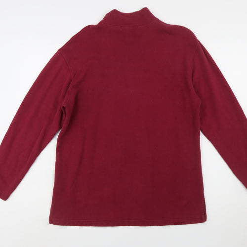 Eddie Bauer Womens Burgundy 1/4 Zip Cotton Sweatshirt Size S