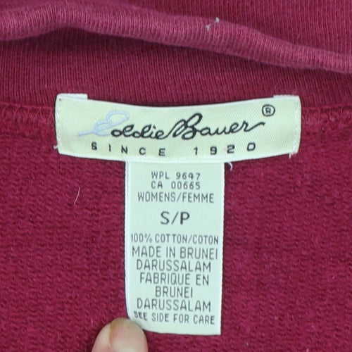 Eddie Bauer Womens Burgundy 1/4 Zip Cotton Sweatshirt Size S