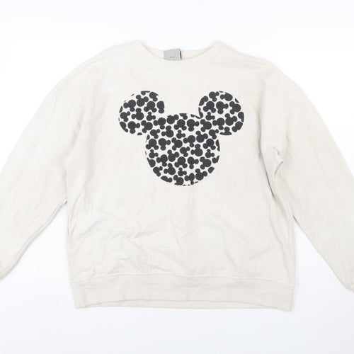 Disney Primark Women Beige Mickey Mouse Pullover Sweatshirt Size S