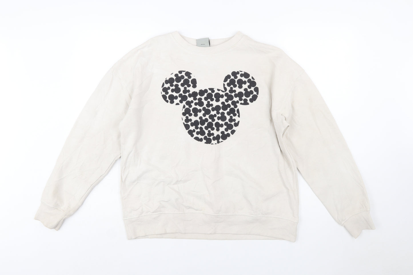 Disney Primark Women Beige Mickey Mouse Pullover Sweatshirt Size S