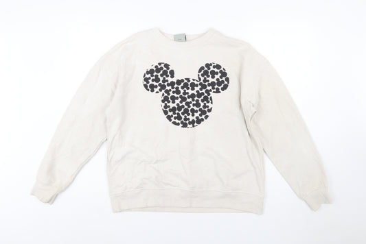 Disney Primark Women Beige Mickey Mouse Pullover Sweatshirt Size S