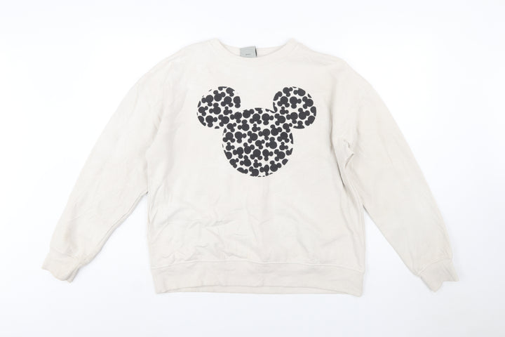 Disney Primark Women Beige Mickey Mouse Pullover Sweatshirt Size S