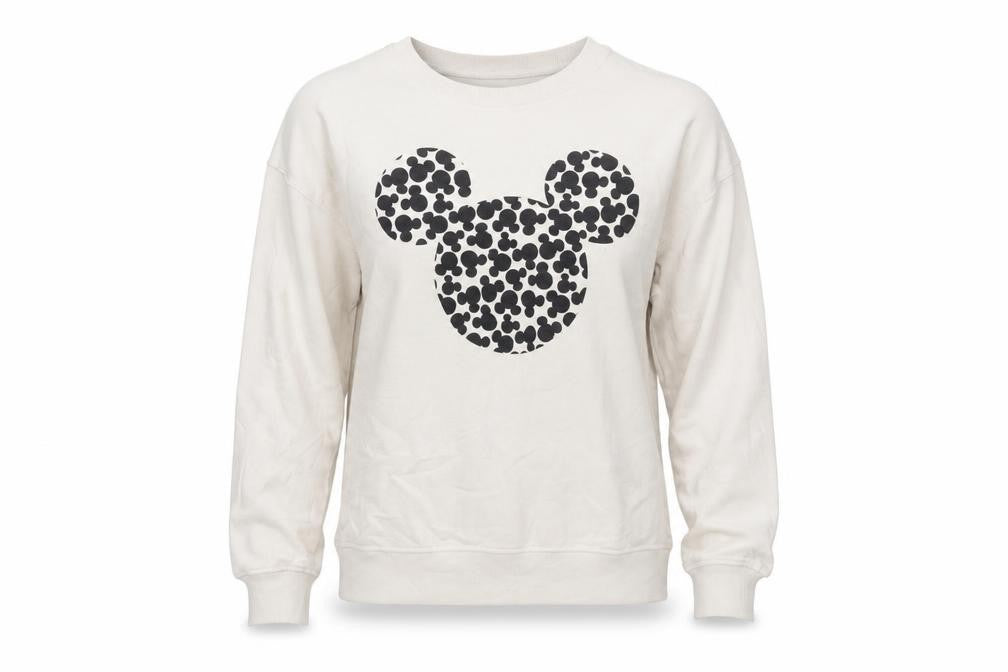 Front view of Disney Primark Women Beige Mickey Mouse Pullover Sweatshirt, size S