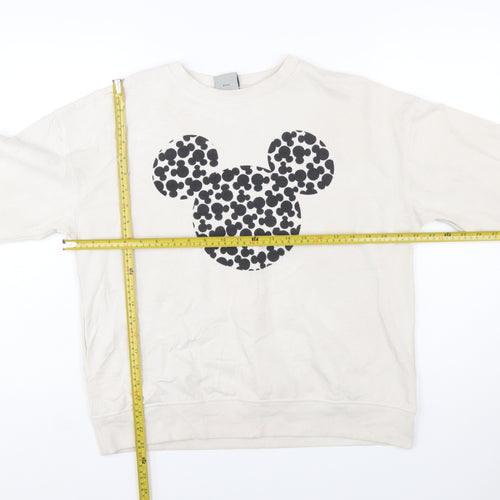 Disney Primark Women Beige Mickey Mouse Pullover Sweatshirt Size S