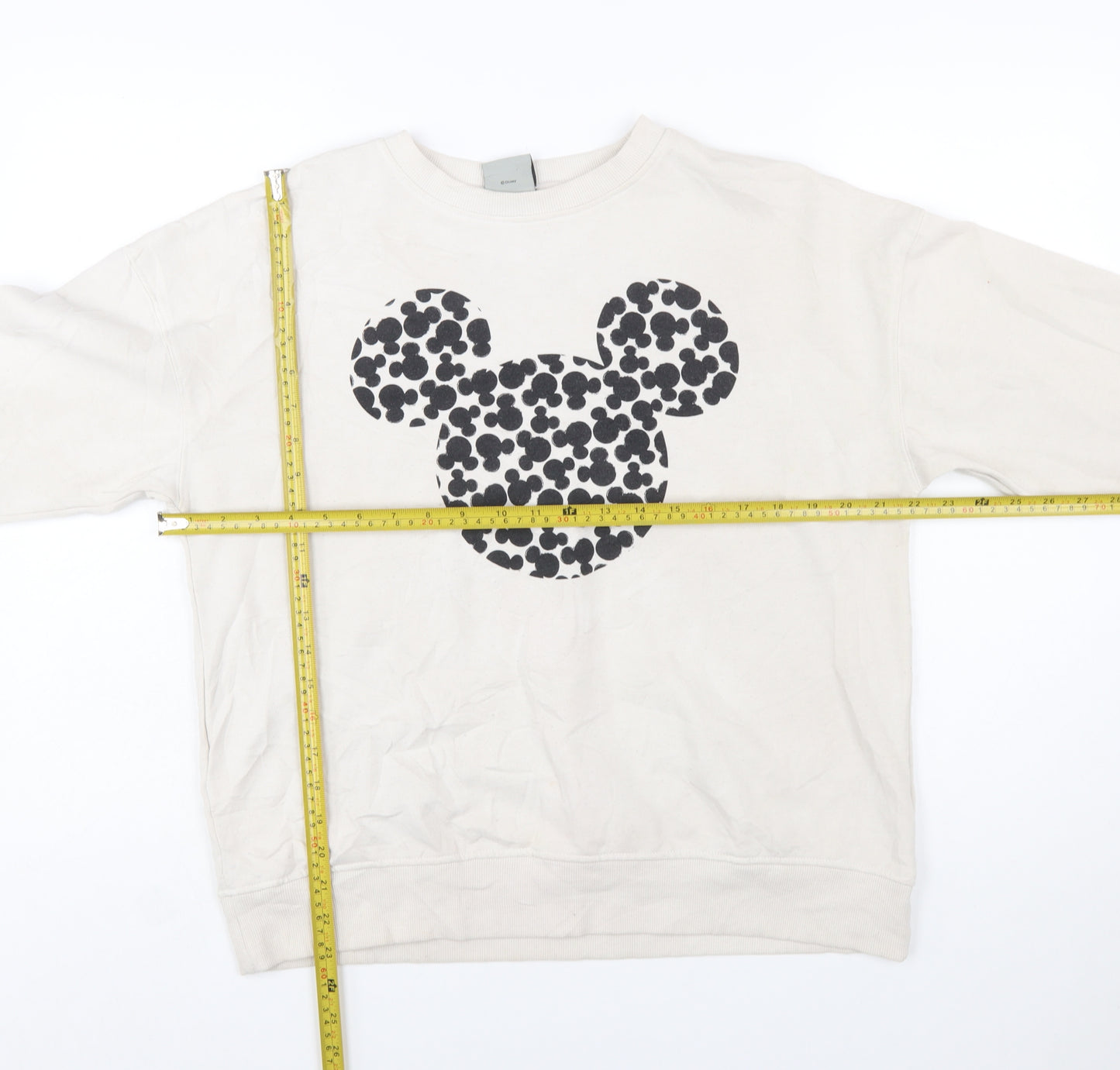 Disney Primark Women Beige Mickey Mouse Pullover Sweatshirt Size S
