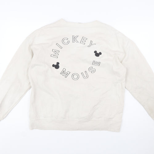 Disney Primark Women Beige Mickey Mouse Pullover Sweatshirt Size S